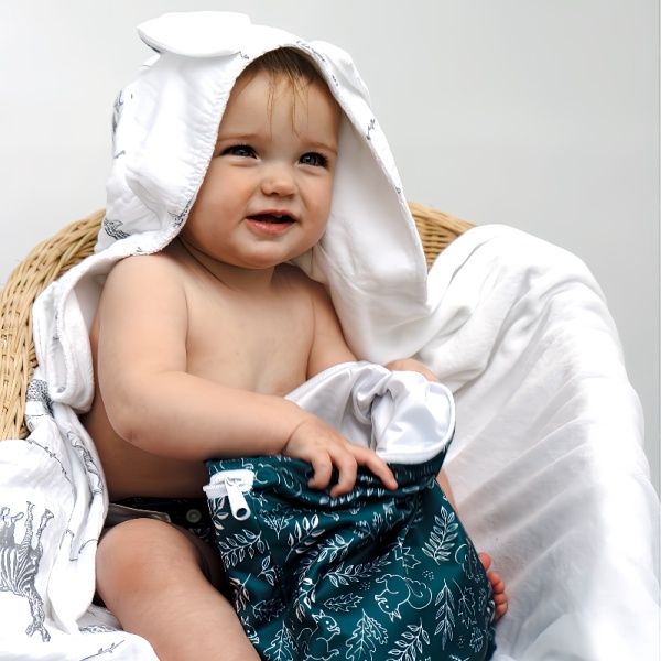 Cheeky Infant Hooded Baby Bath Towel - With Ears