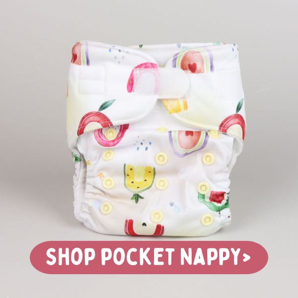 Picture of a white and coloured pocket nappy