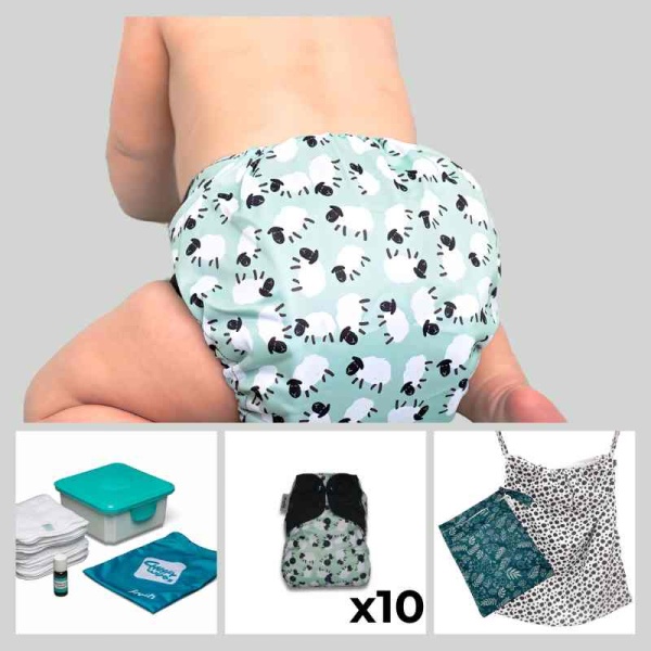 Reusable Cloth Pocket Nappies & Wipes Super Value Bundle