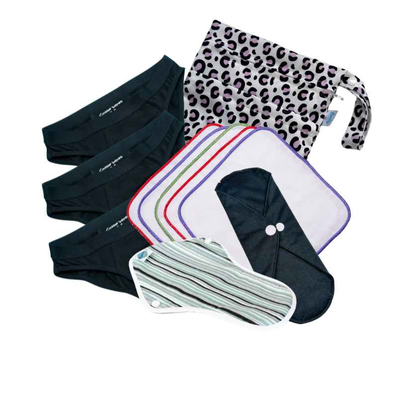 Teenager Period Starter Kit -  SPORTY Cotton Period Pants